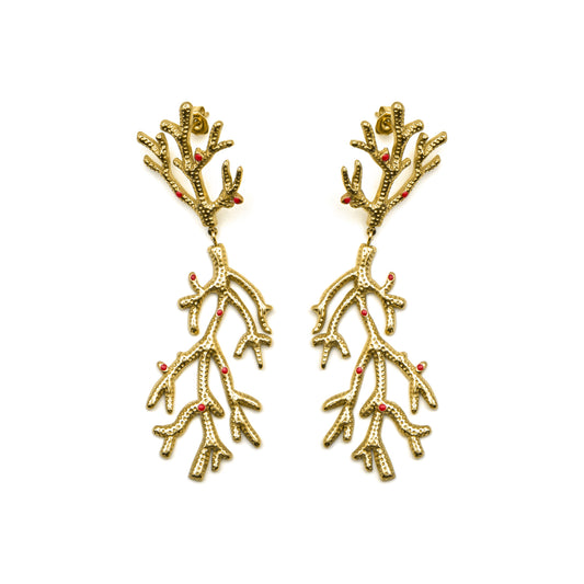 Pendientes acabado oro 18k - Ikuzol