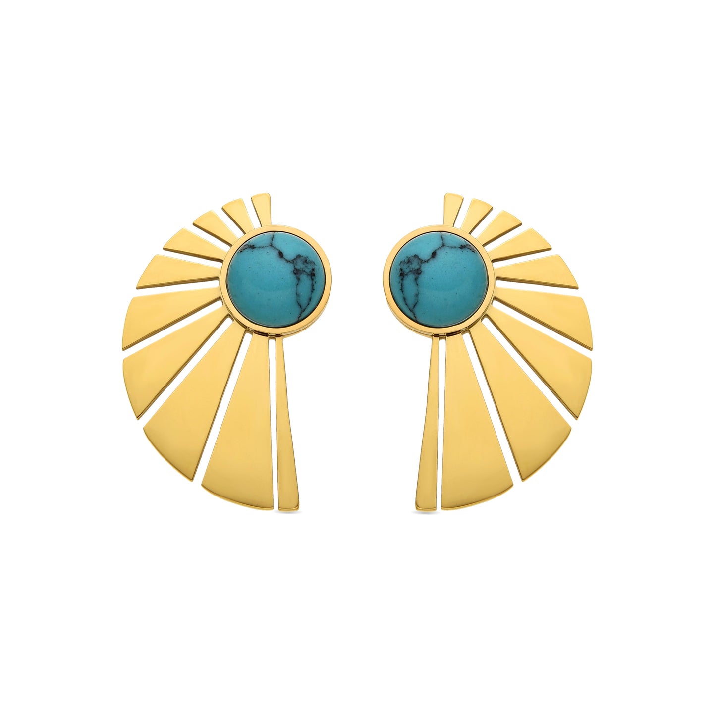 Pendientes con Turquesa acabado oro 18k - Kasfa