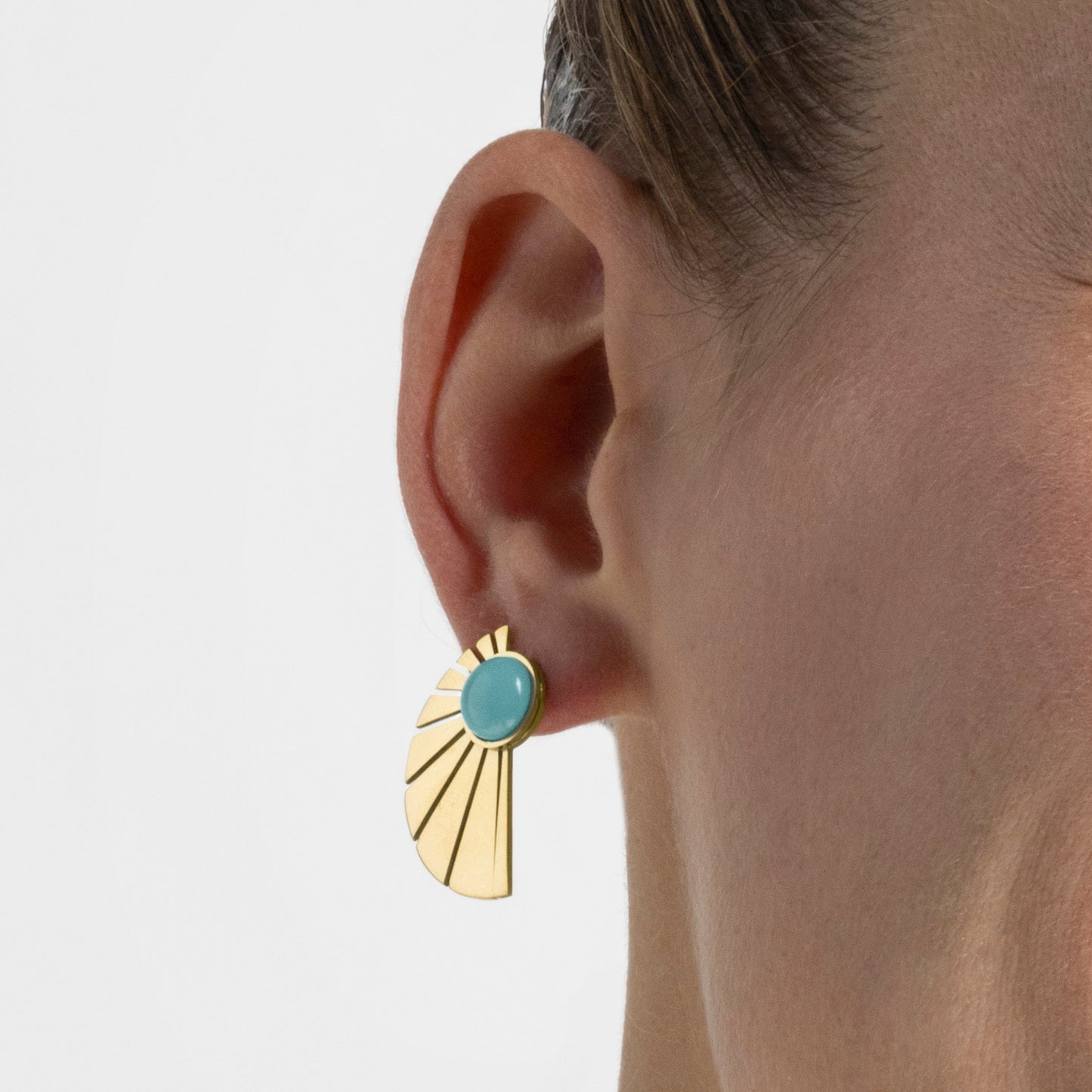 Pendientes con Turquesa acabado oro 18k - Kasfa