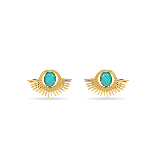 Pendientes con Amazonita acabado oro 18k - Takad