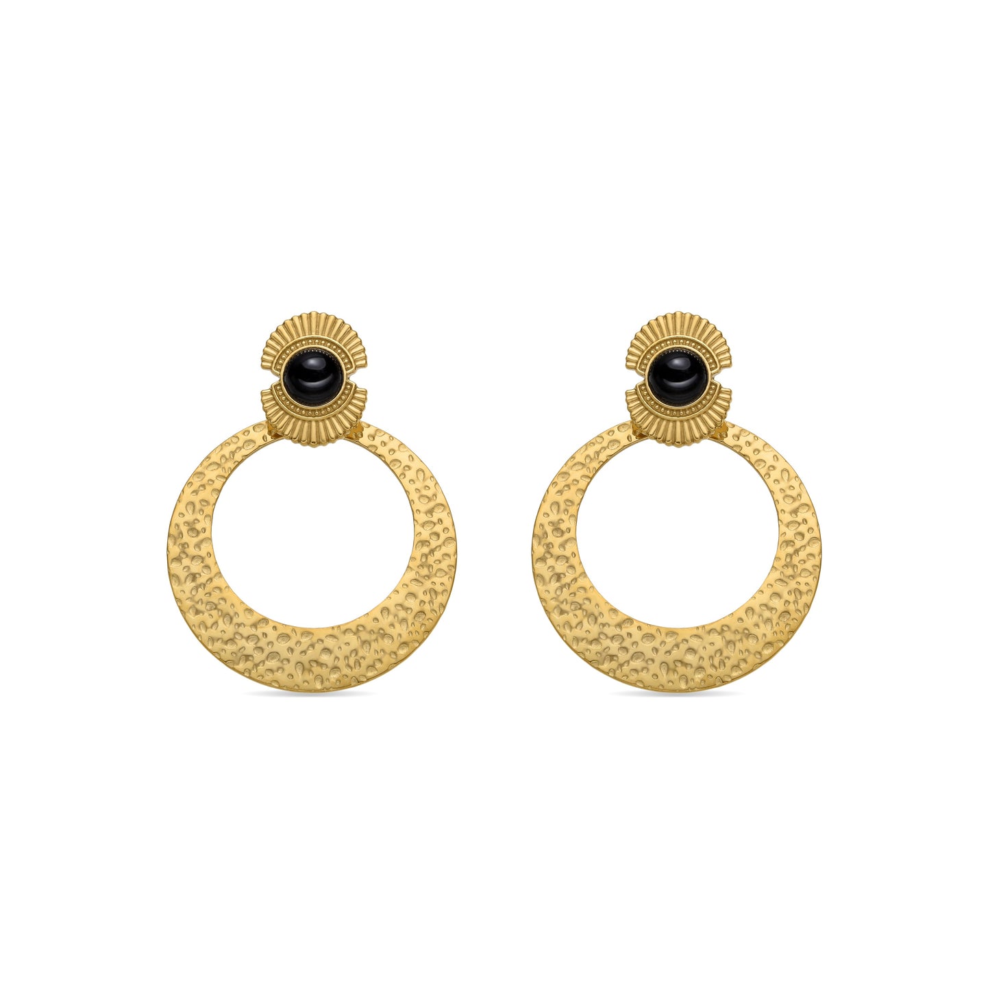 Pendientes con Onix acabado oro 18k - Noraf