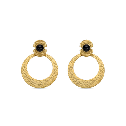 Pendientes con Onix acabado oro 18k - Noraf