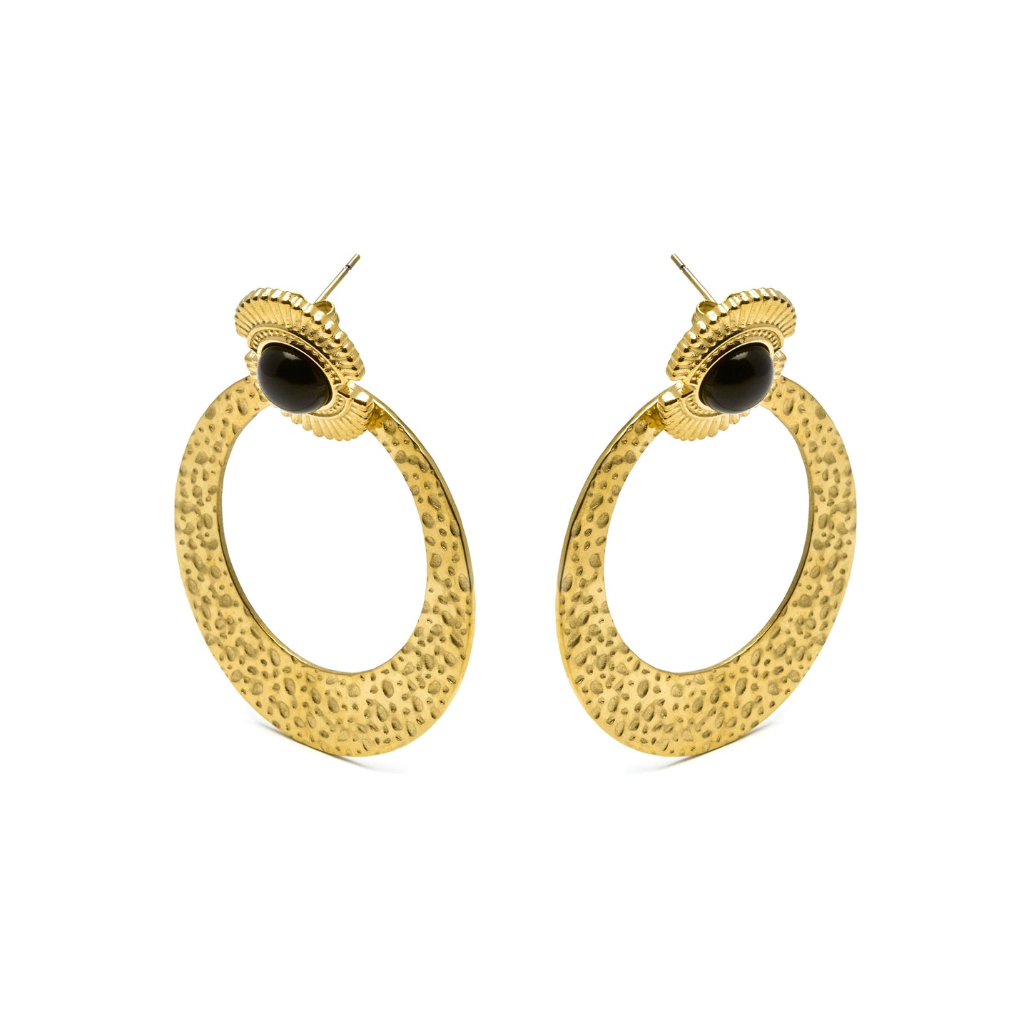 Pendientes con Onix acabado oro 18k - Noraf
