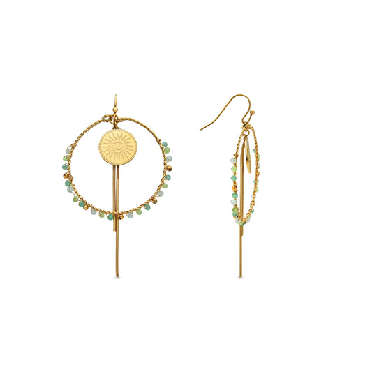 Pendientes con Cristal Multicolor acabado oro 18k - Pova