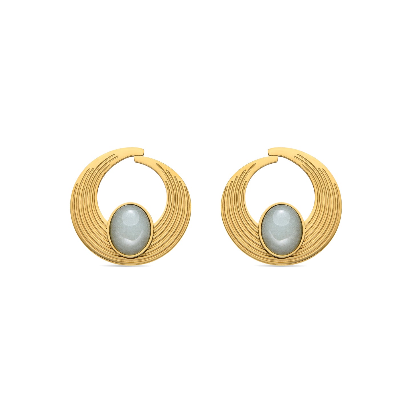 Pendientes con Amazonita acabado oro 18k - Halays