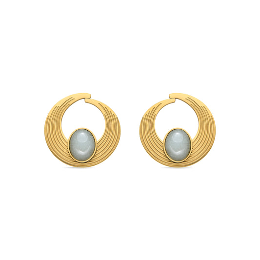 Pendientes con Amazonita acabado oro 18k - Halays