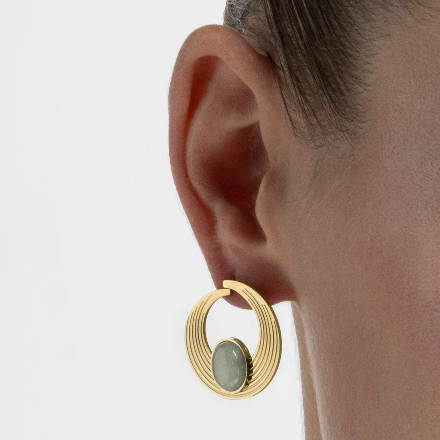 Pendientes con Amazonita acabado oro 18k - Halays