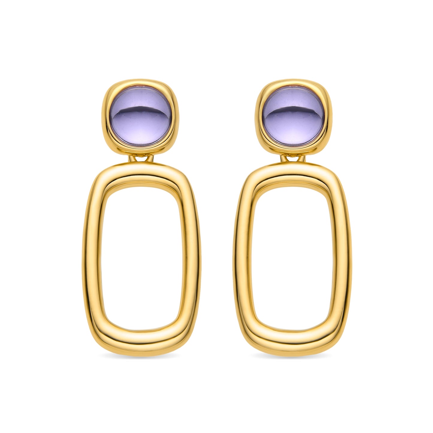 Pendientes con Cristal Morado acabado oro 18k - Orzur