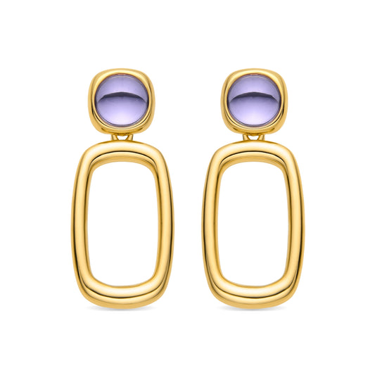 Pendientes con Cristal Morado acabado oro 18k - Orzur
