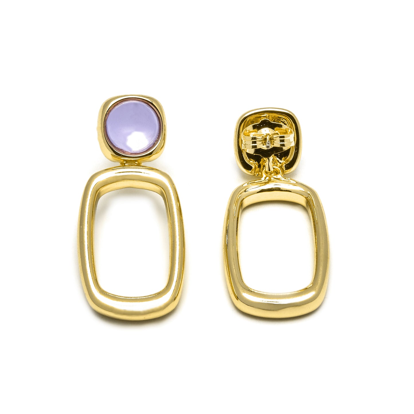 Pendientes con Cristal Morado acabado oro 18k - Orzur