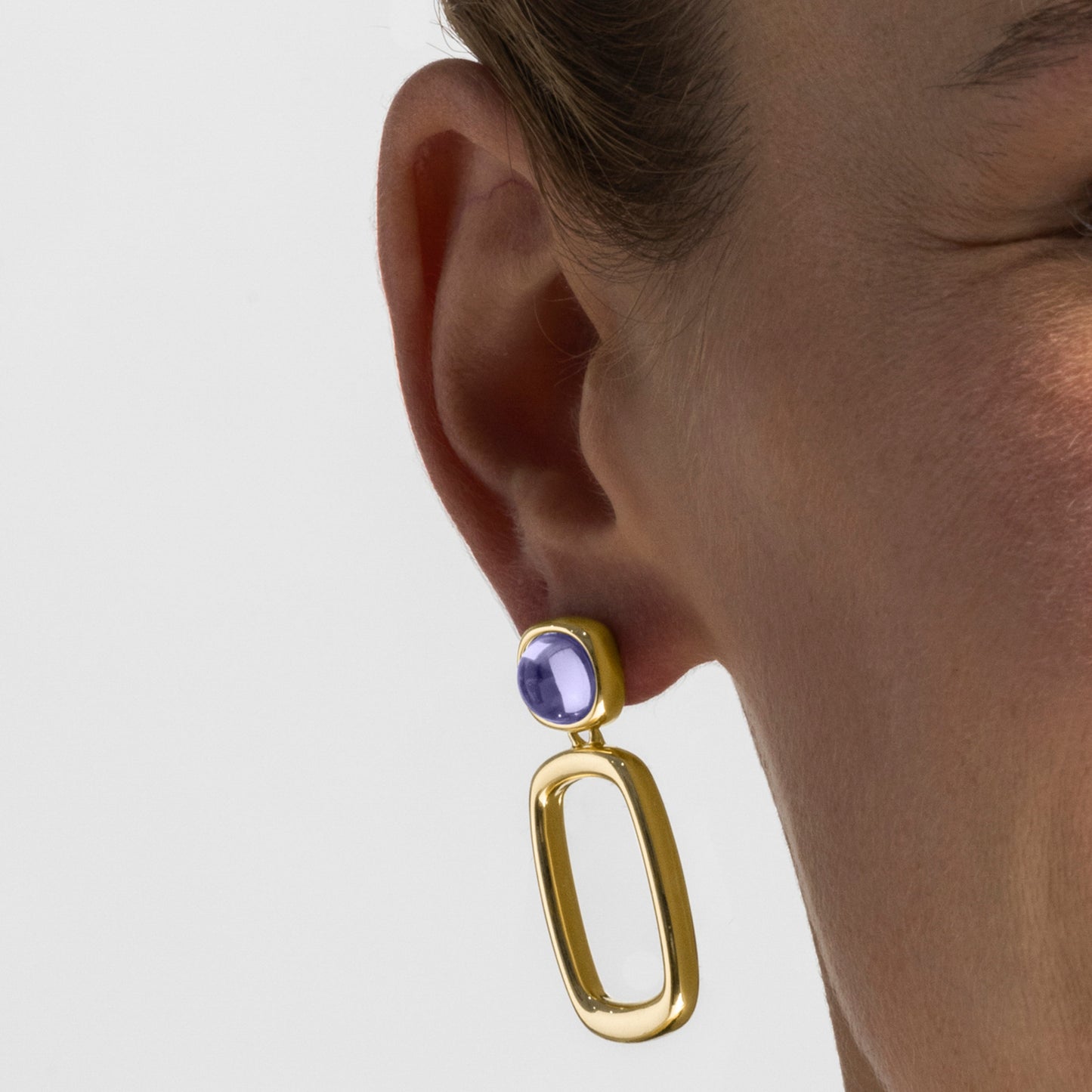 Pendientes con Cristal Morado acabado oro 18k - Orzur