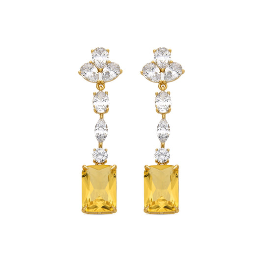 Pendientes con Padparadscha acabado oro 18k - Phami