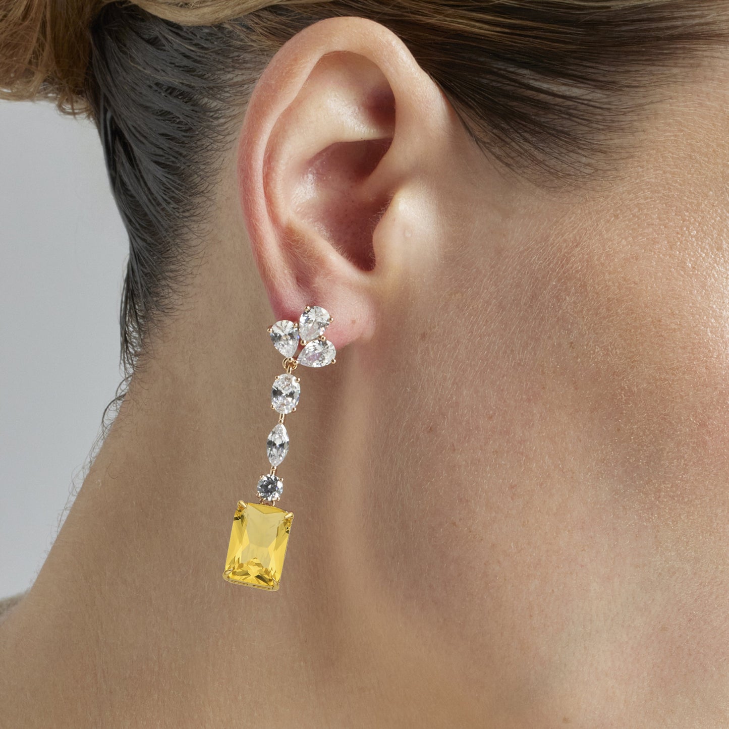 Pendientes con Padparadscha acabado oro 18k - Phami