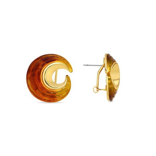 Pendientes con Resina Ambar acabado oro 18k - Overnya