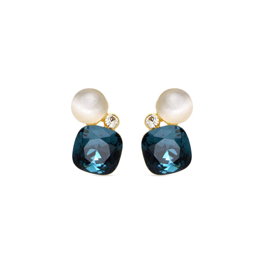 Pendientes con Ojo de Gato acabado oro 18k - Sitla
