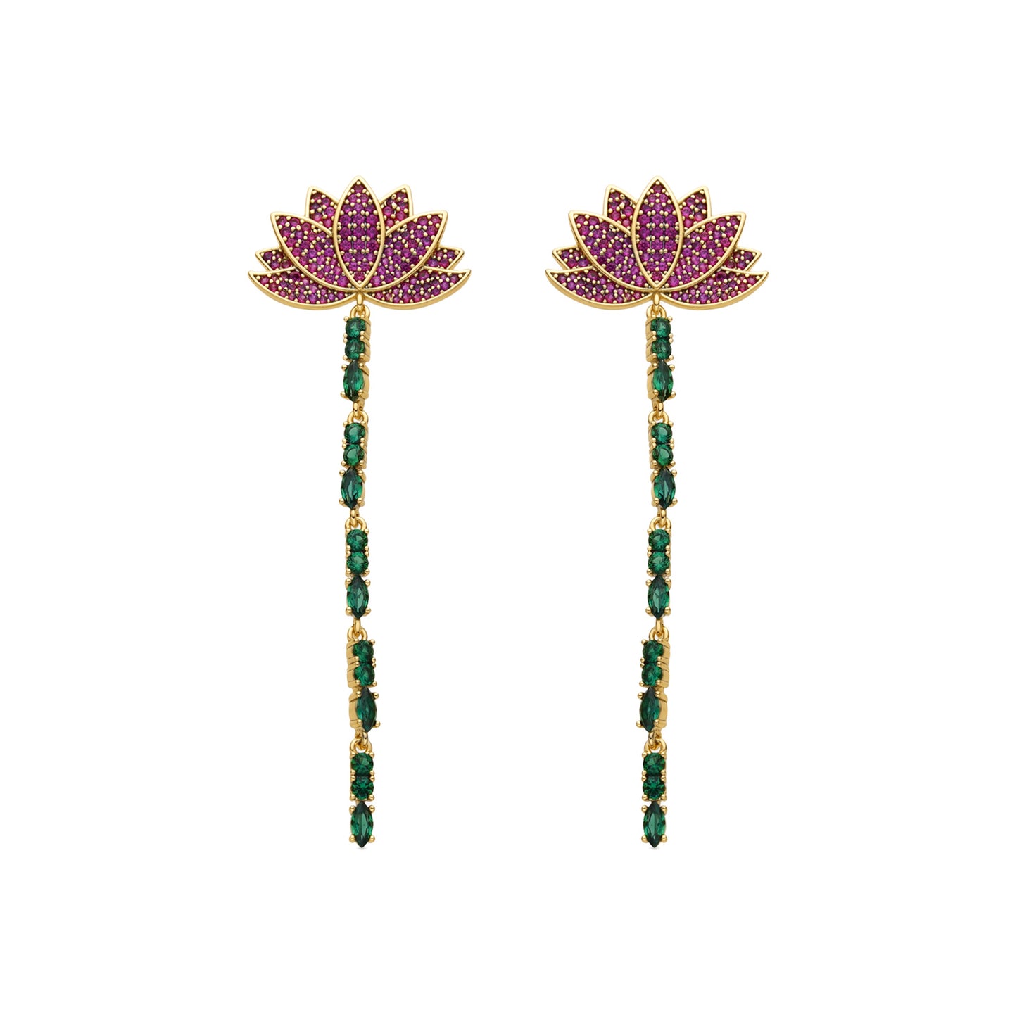 Pendientes con Circonita Multicolor acabado oro 18k - Likme