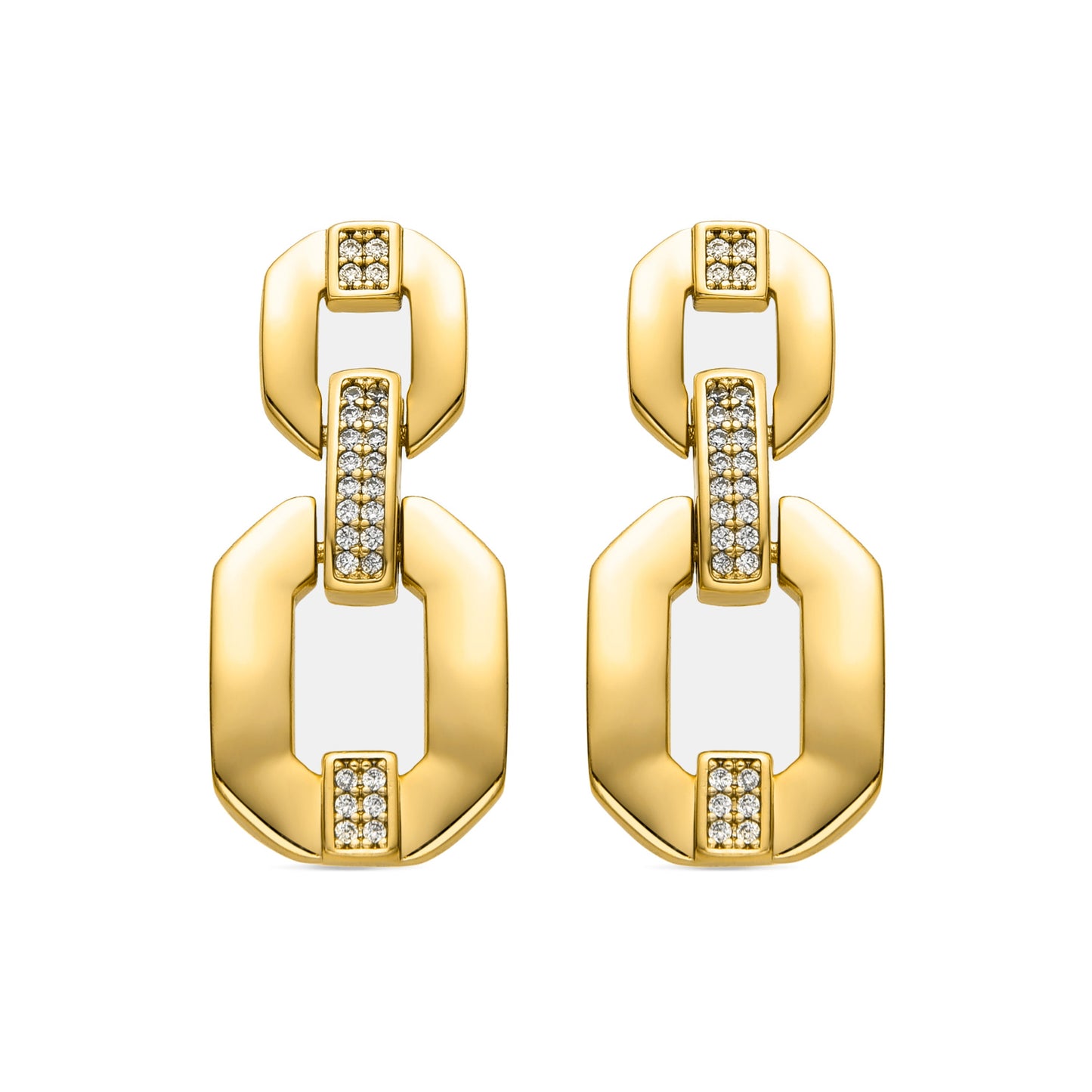 Pendientes con Circonita Brillante acabado oro 18k - Wigne