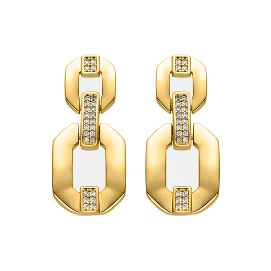 Pendientes con Circonita Brillante acabado oro 18k - Wigne