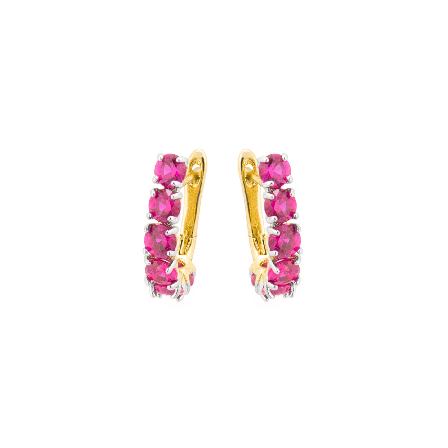Pendientes con Circonita Rubí acabado oro 18k - Kine