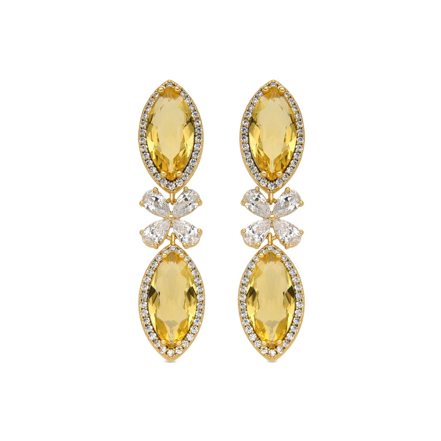 Pendientes con Padparadscha acabado oro 18k - Dimeo