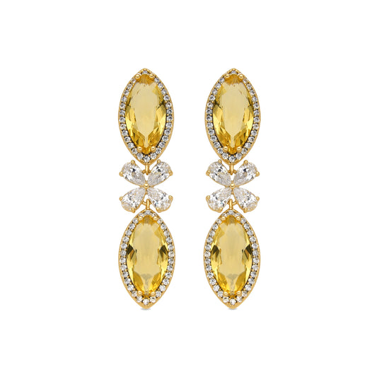 Pendientes con Padparadscha acabado oro 18k - Dimeo