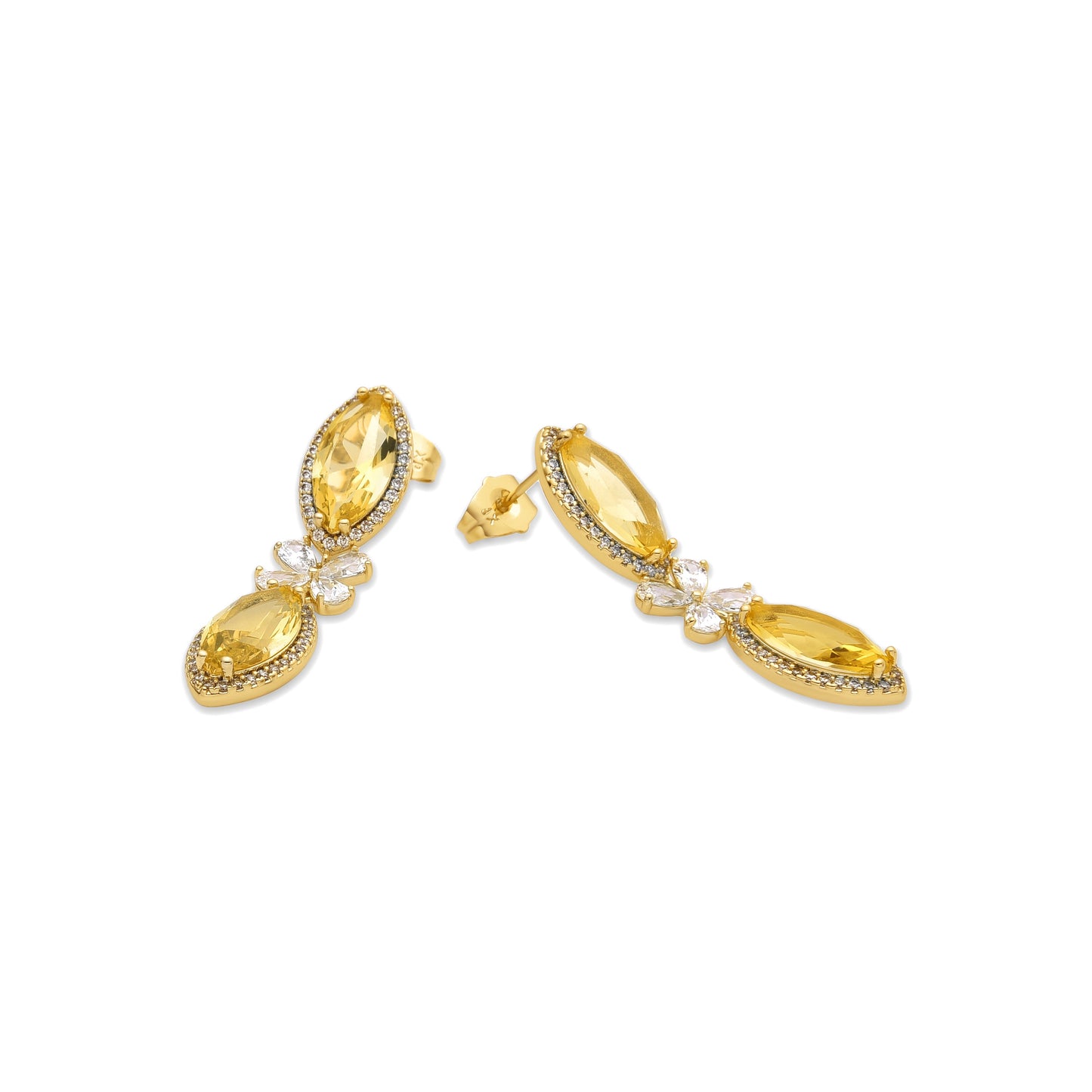 Pendientes con Padparadscha acabado oro 18k - Dimeo