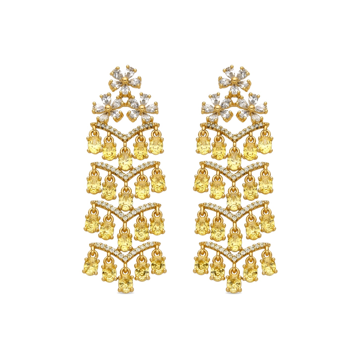 Pendientes con Padparadscha acabado oro 18k - Heweo