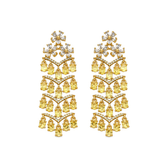 Pendientes con Padparadscha acabado oro 18k - Heweo