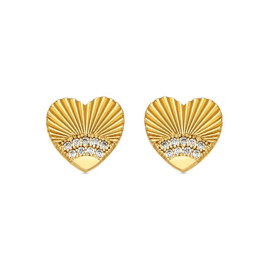 Pendientes con Circonita Brillante acabado oro 18k - Kripo