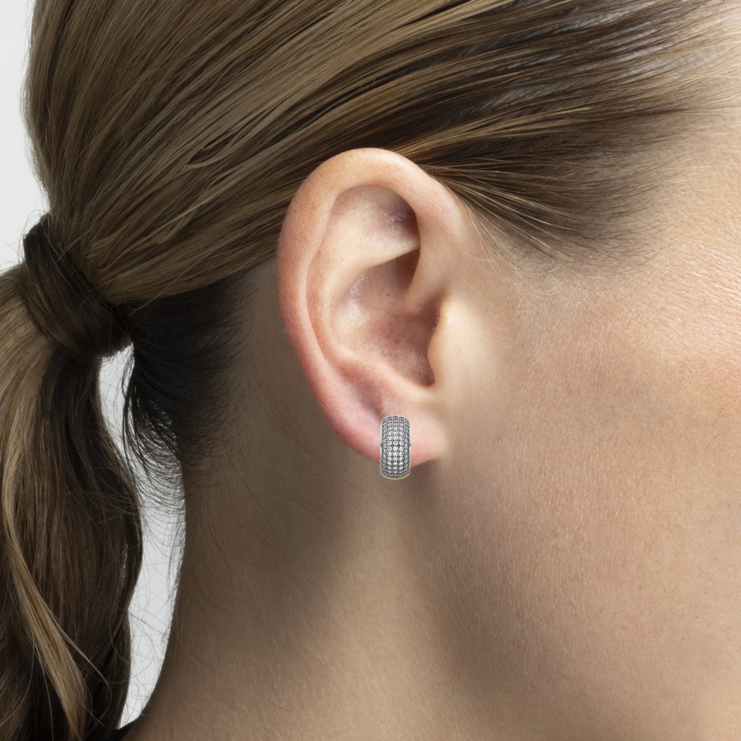Pendientes con Circonita Brillante acabado oro 18k - Plik