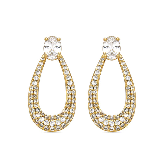 Pendientes con Circonita Brillante acabado oro 18k - Iame