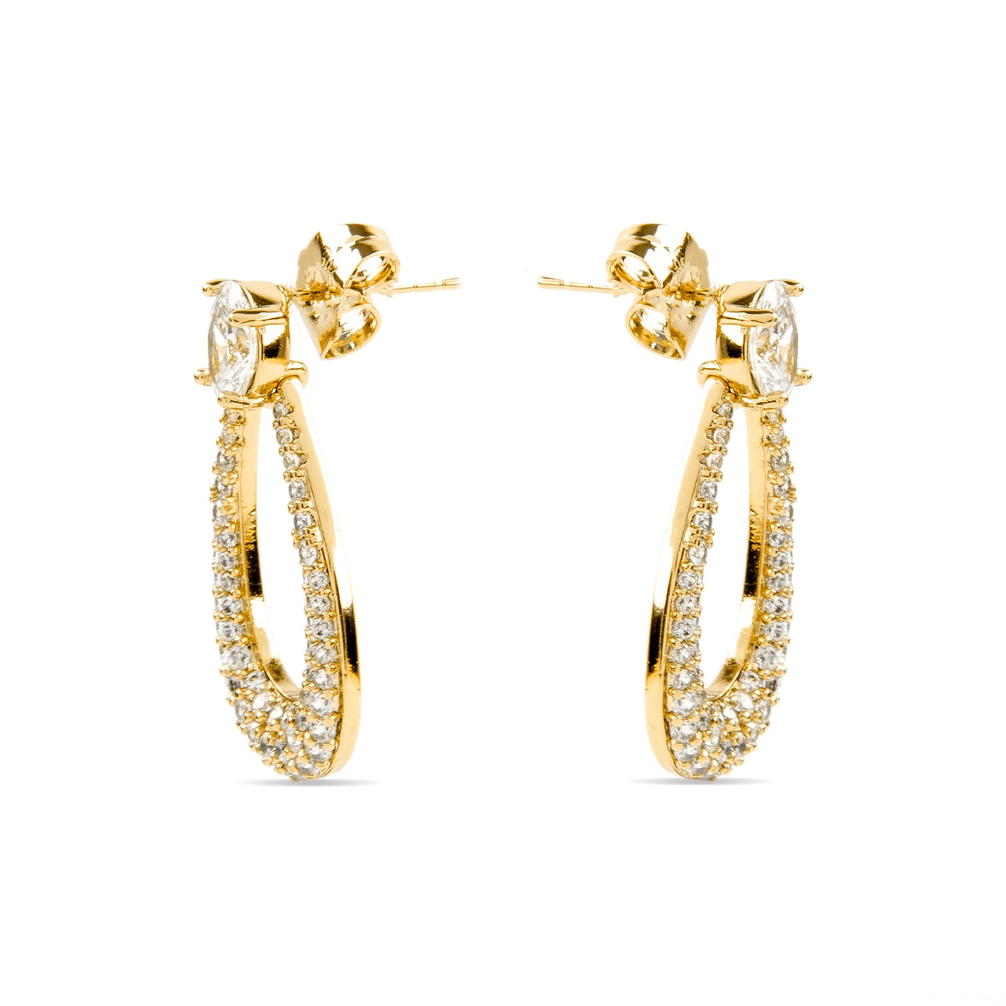 Pendientes con Circonita Brillante acabado oro 18k - Iame