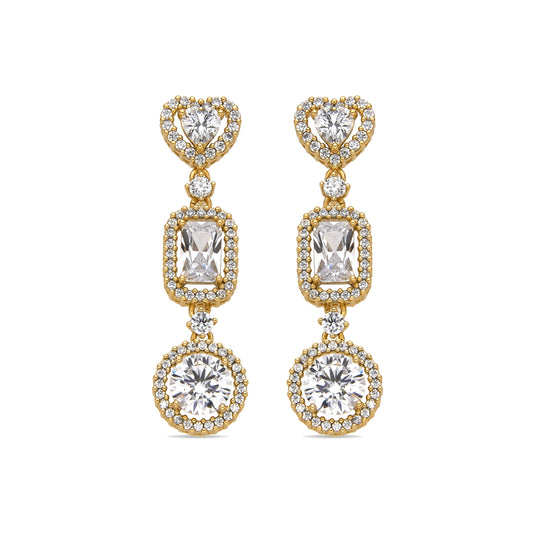 Pendientes con Circonita Brillante acabado oro 18k - Tedan