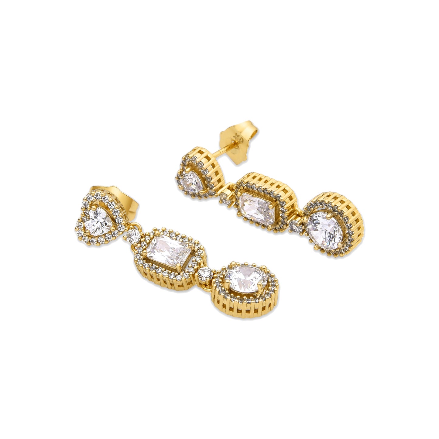 Pendientes con Circonita Brillante acabado oro 18k - Tedan