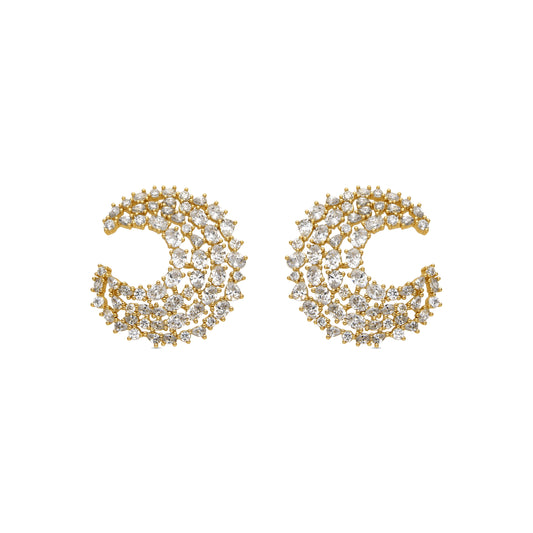 Pendientes con Circonita Brillante acabado oro 18k - Riaer