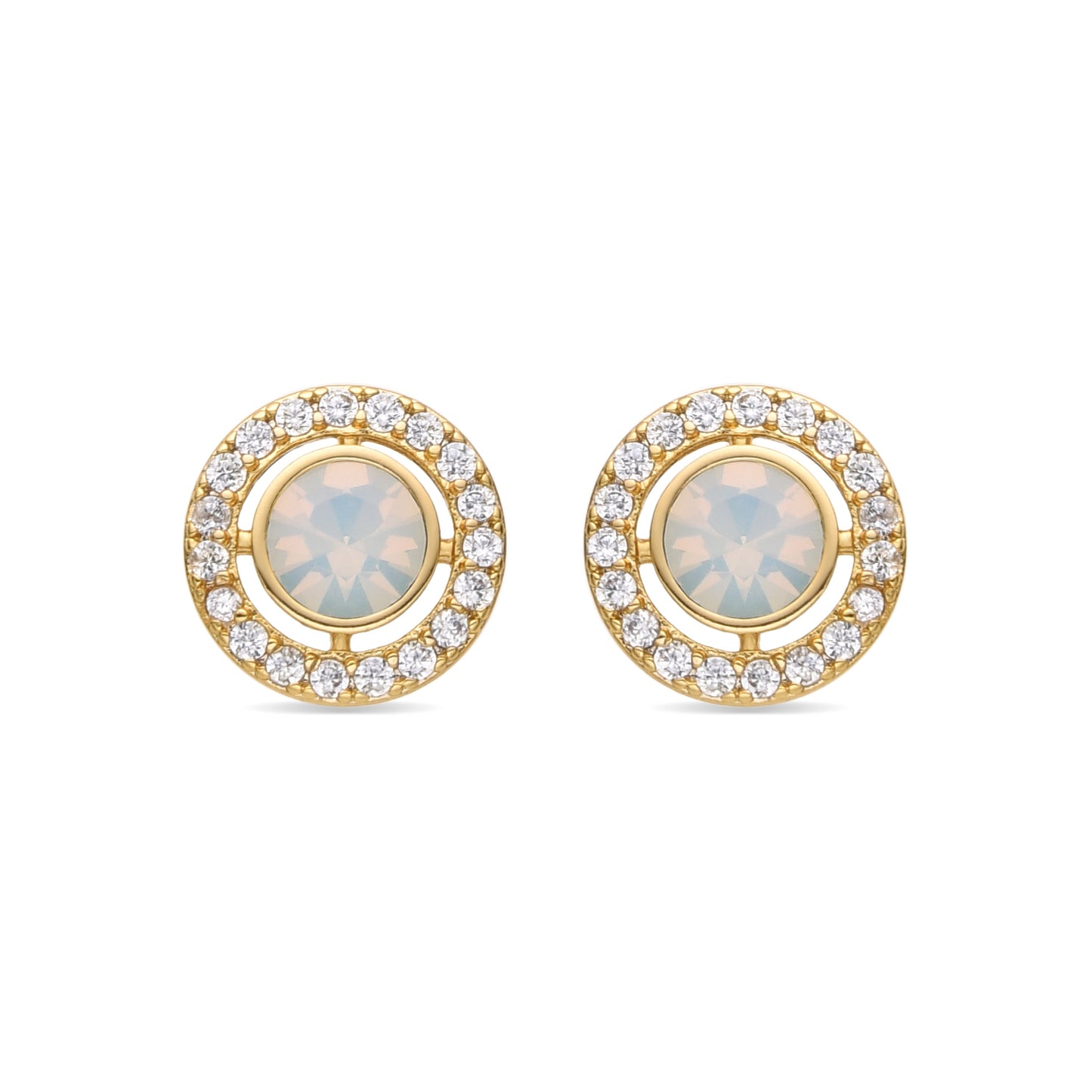 Pendientes con Circonita Brillante acabado oro 18k - Riashe