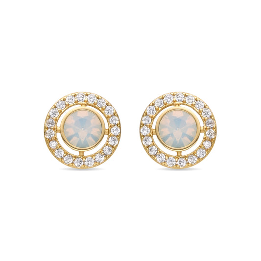 Pendientes con Circonita Brillante acabado oro 18k - Riashe