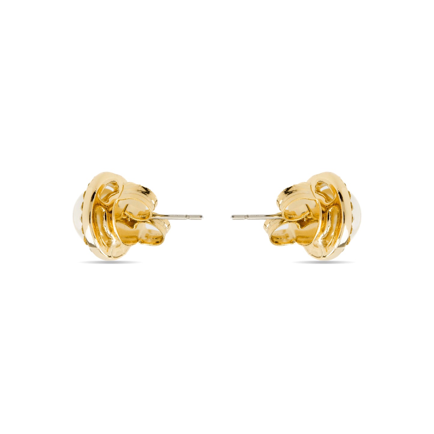 Pendientes con Perla Blanca acabado oro 18k - Basnik