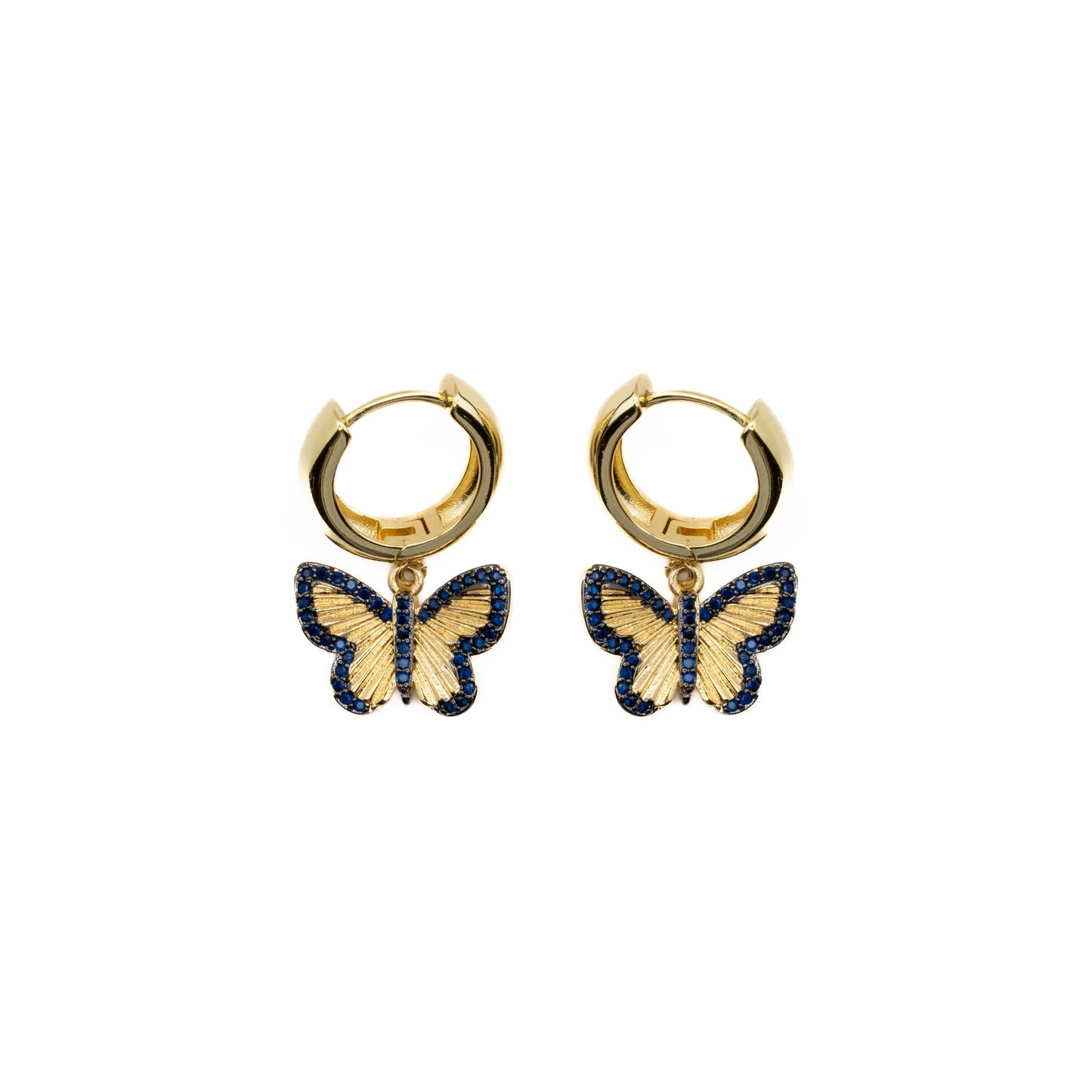 Pendientes con Circonita Zafiro acabado oro 18k - Arru
