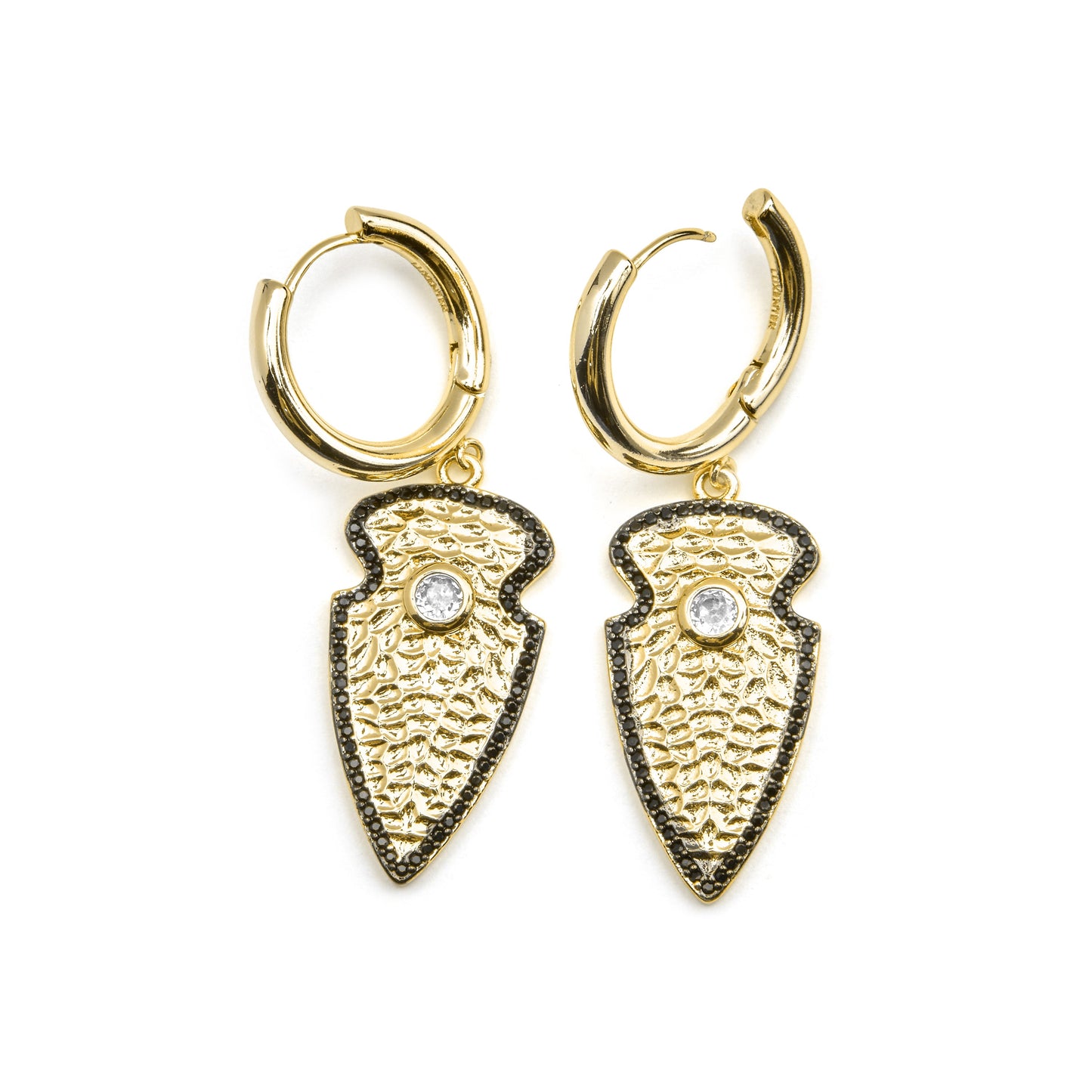 Pendientes con Circonita Brillante acabado oro 18k - Otla