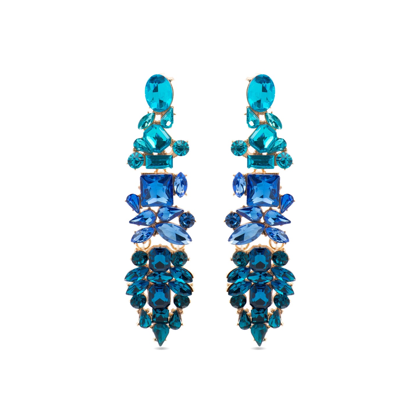 Pendientes con Cristal Multicolor acabado oro 18k - Karaf