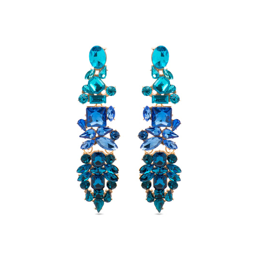 Pendientes con Cristal Multicolor acabado oro 18k - Karaf