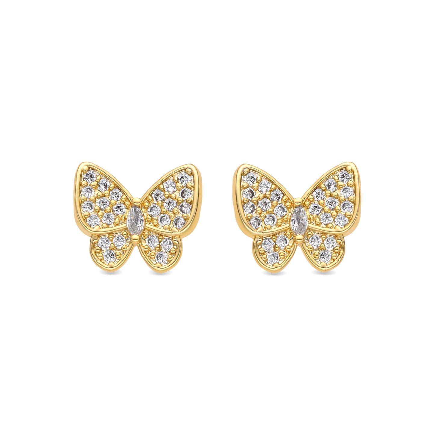 Pendientes acabado oro amarillo de 18k y Circonita Brillante - Vaxiuh