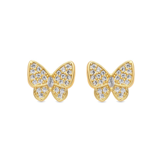 Pendientes acabado oro amarillo de 18k y Circonita Brillante - Vaxiuh
