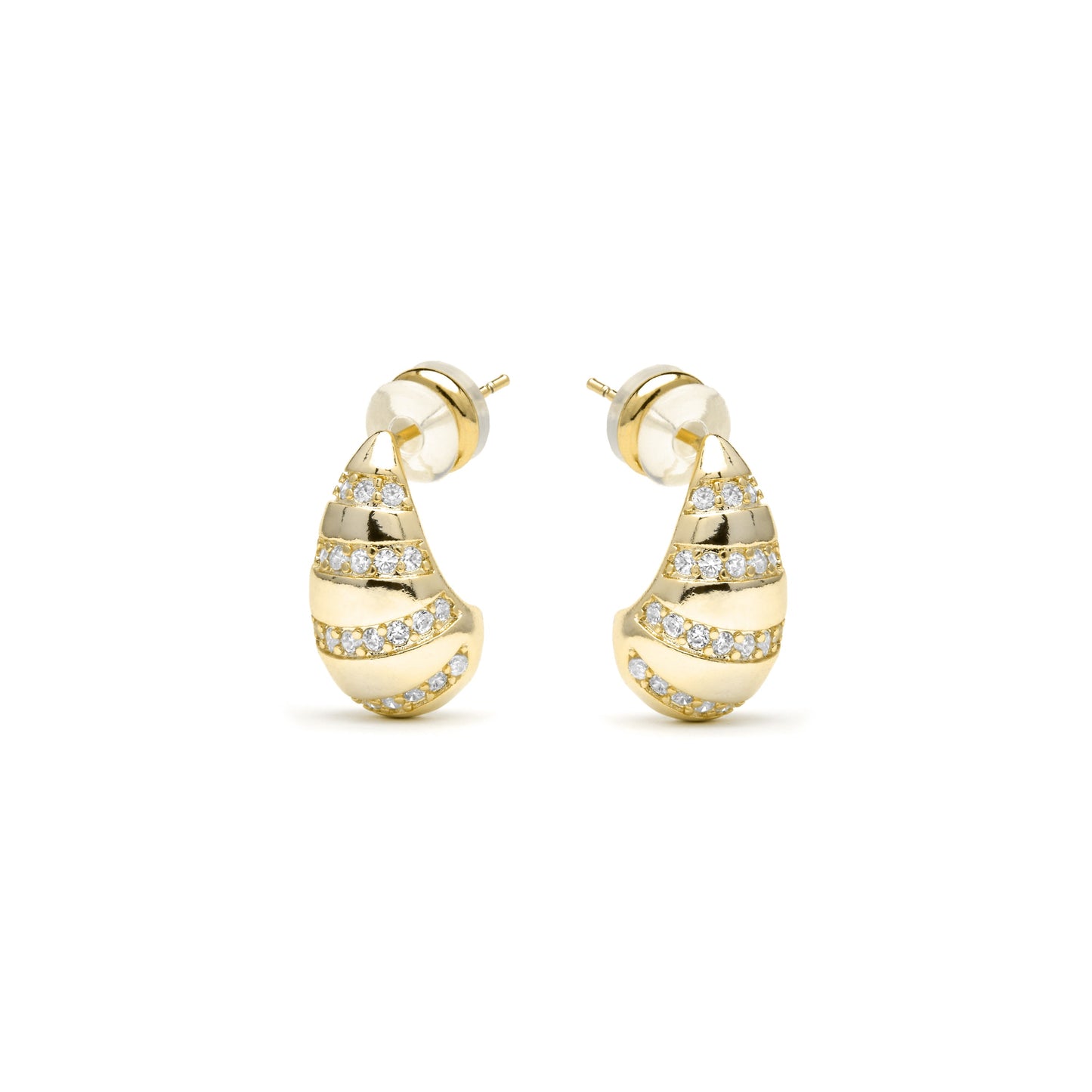 Pendientes acabado oro amarillo de 18k y Circonita Brillante - Thora