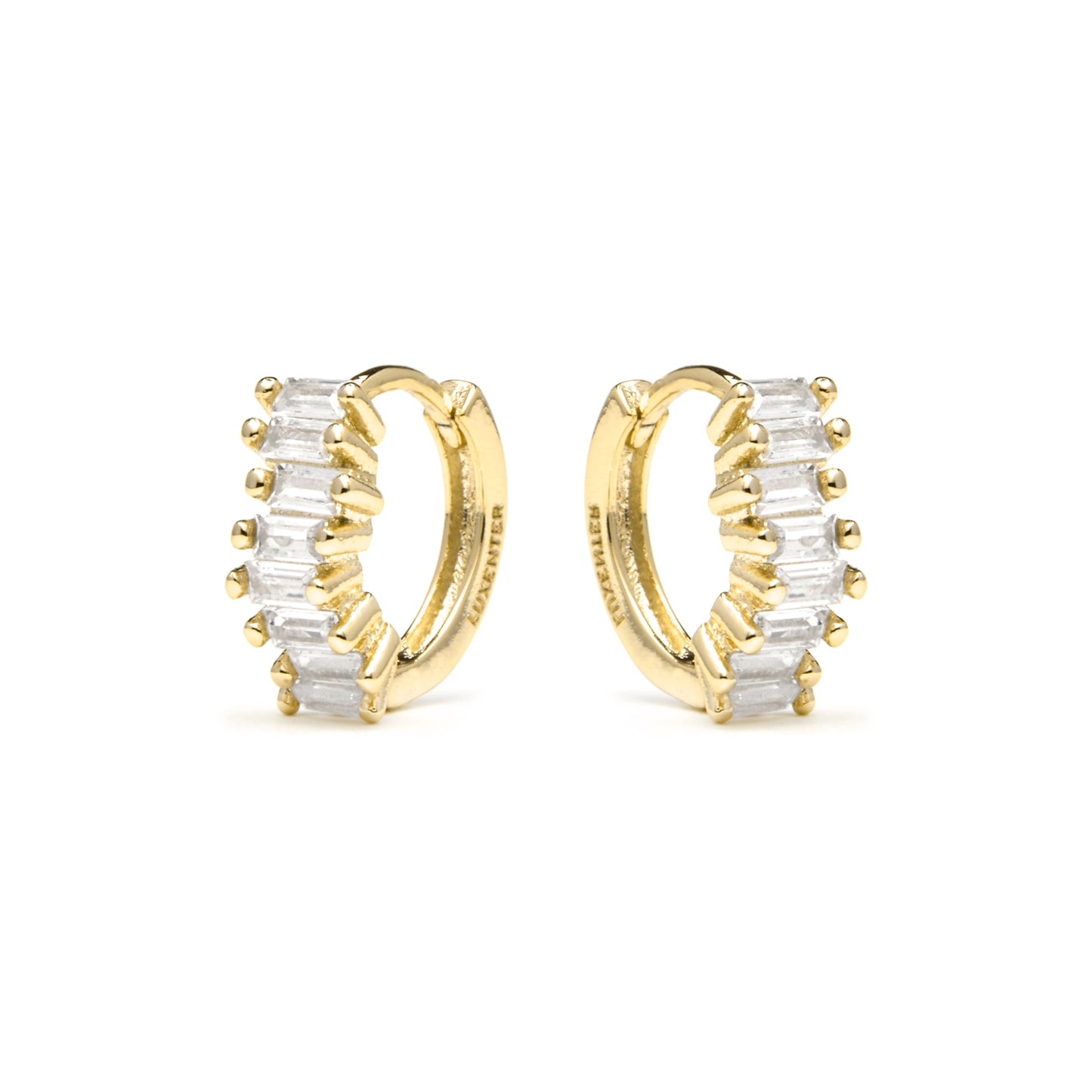 Pendientes acabado oro amarillo de 18k y Circonita Brillante - Miokel