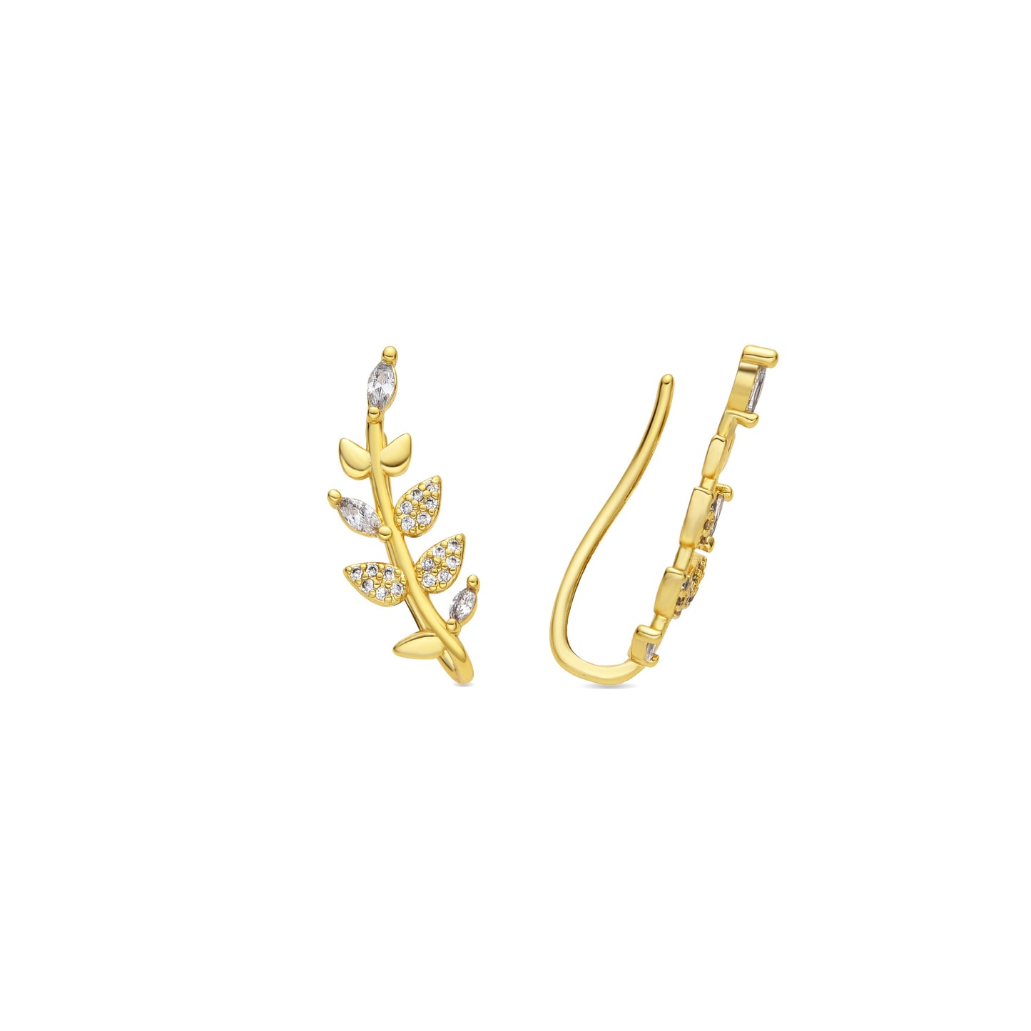 Pendientes acabado oro amarillo de 18k y Circonita Brillante - Sudceo