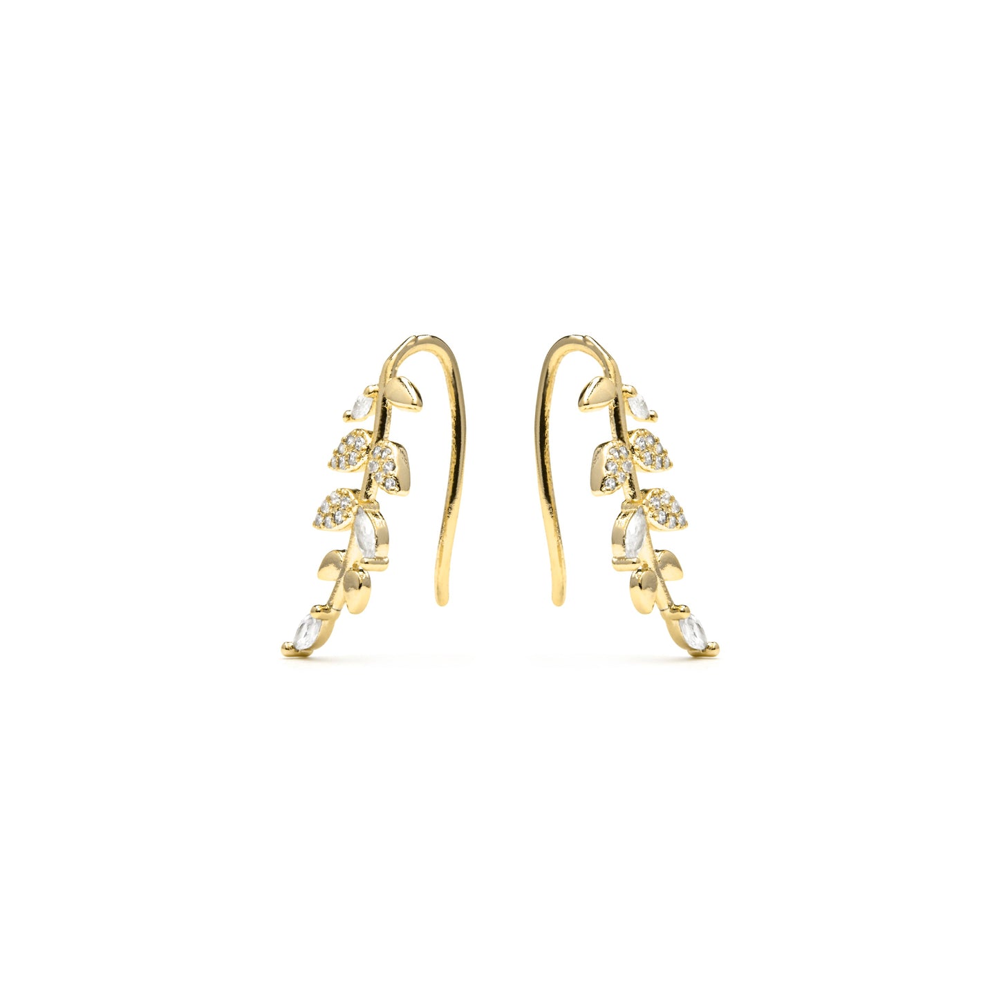 Pendientes acabado oro amarillo de 18k y Circonita Brillante - Sudceo