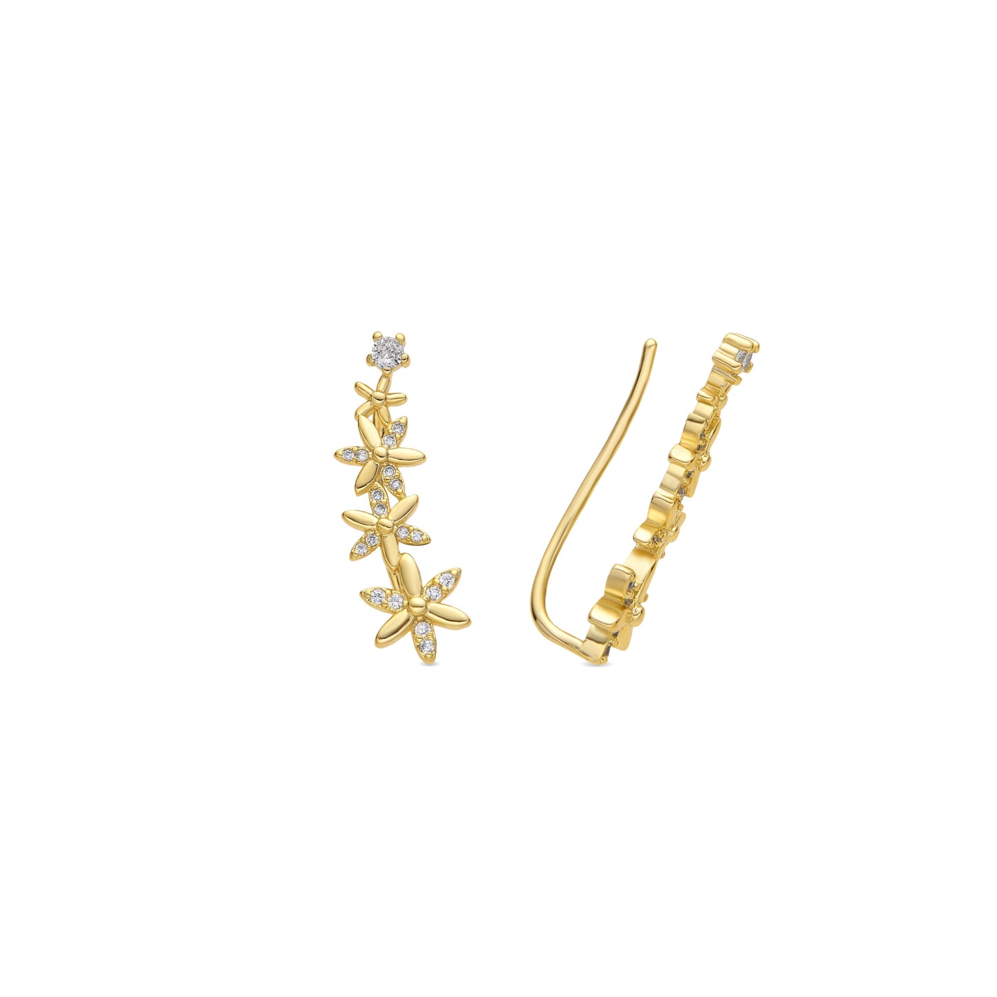 Pendientes acabado oro amarillo de 18k y Circonita Brillante - Anah
