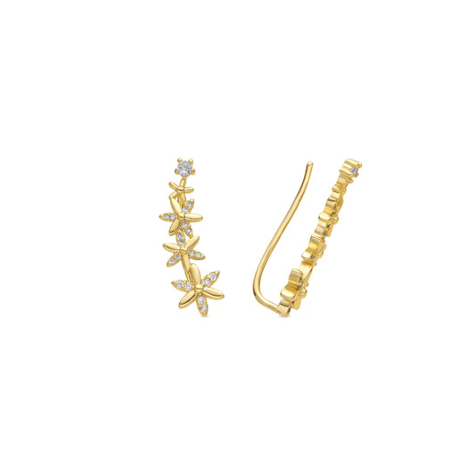 Pendientes acabado oro amarillo de 18k y Circonita Brillante - Anah
